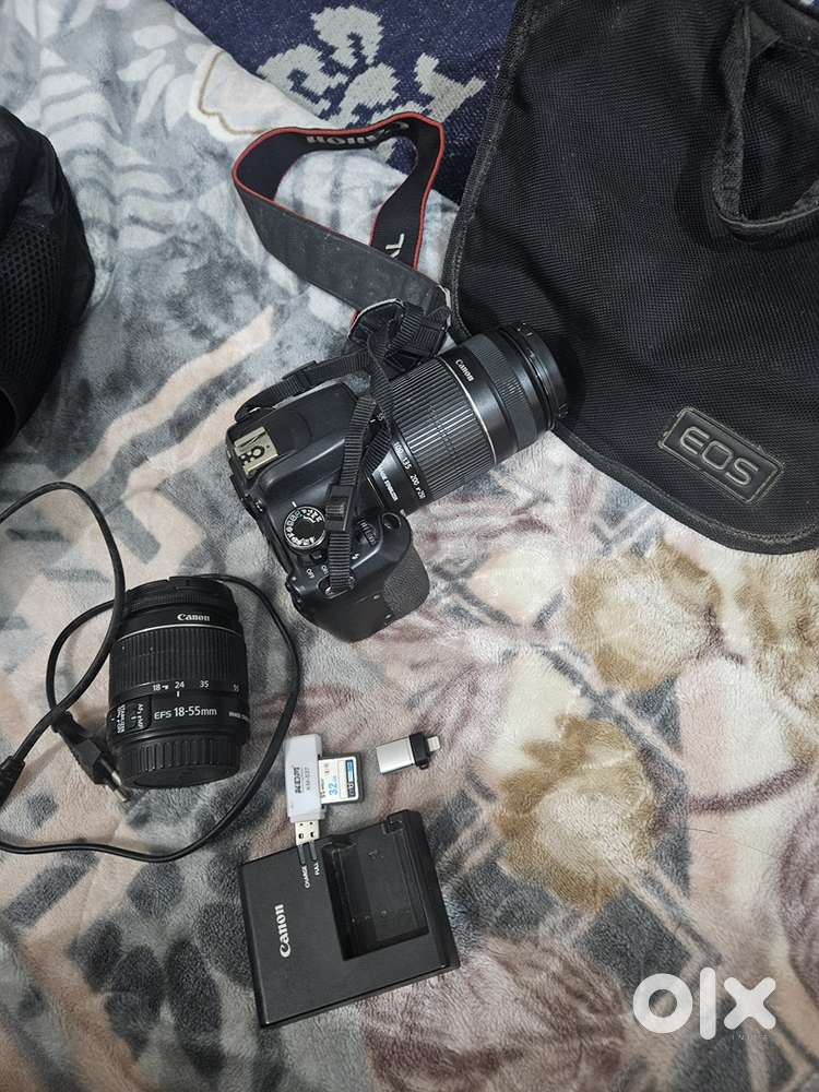 Canon 1200d photography or videography camera with 2 lens with 55-250