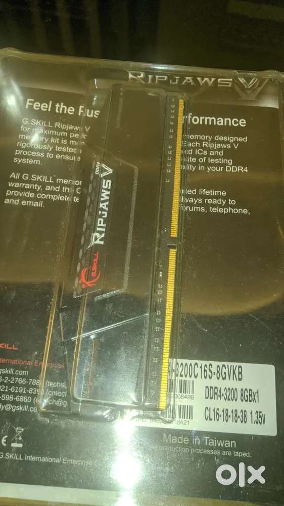 8GB DDR4 3200MHz GSkill Ripjaws V DIMM RAM