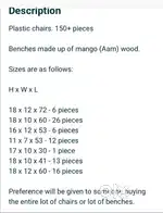 80 pcs Wooden Benches available for sale