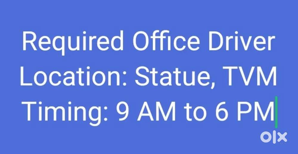 Required Office Driver Urgent - Thiruvananthapuram