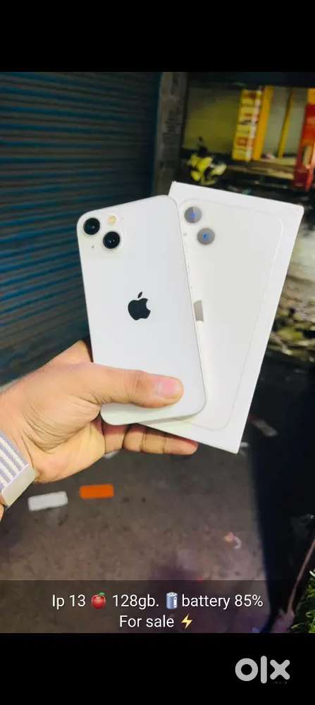 iPhone 13 (128) battery 85 white colour all working Super mint