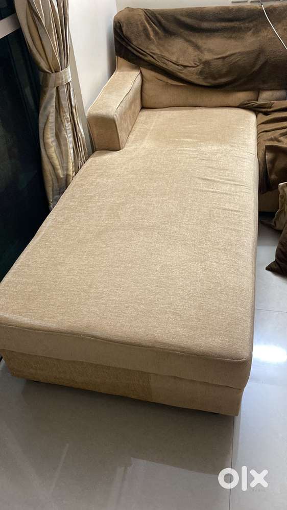 L shaped sofa + ottaman