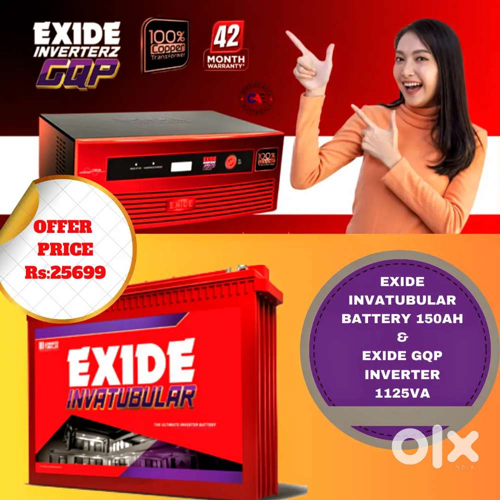 EXIDE INVATUBULAR BATTERY SLEEK & EXIDE INVERTER