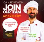 Asst Cook , Helper for Siliguri Outlet.