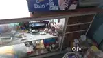 Wood counter and 4 white glass counter for Kirana shop (Furniture)