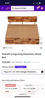 Sheesham Wood King Bed