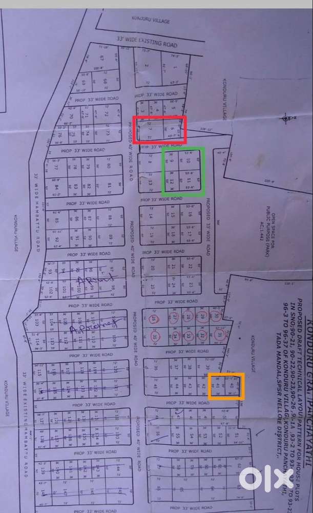 East Facing Plots at Sullurupet , Tirupati Dt