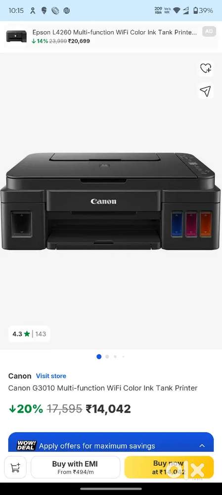 Canon Printer G3010