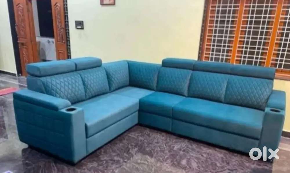 PREMIUM QUALITY L TYPE CUP HOLDER HEAD REST MODEL SOFA SET AVAILABLE