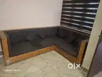 Six seater sofa + tow set single sofa + one tea table for sale