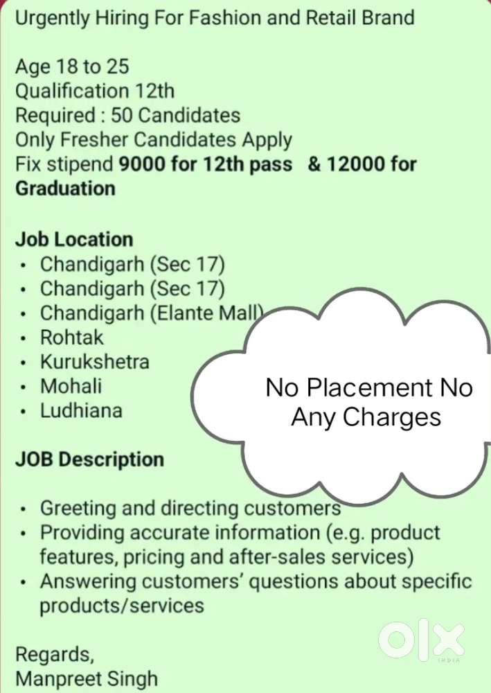 Store Executive in Rohtak