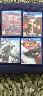 PS4 games - Marble Spiderman, Taken 7, God of war 3, Watch Dogs