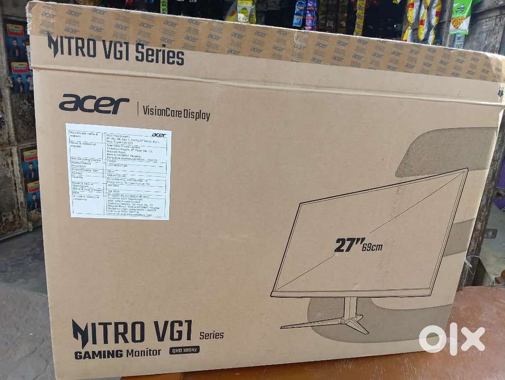 Acer Nitro VG1 27-inch QHD 180Hz Gaming Monitor – Brand New Box Pack