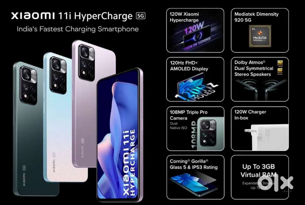 Mi 11i hypercharge 8gb ram 128gb