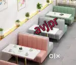 New designer fabric two cafe sofa restaurant sofa fine dining sofa