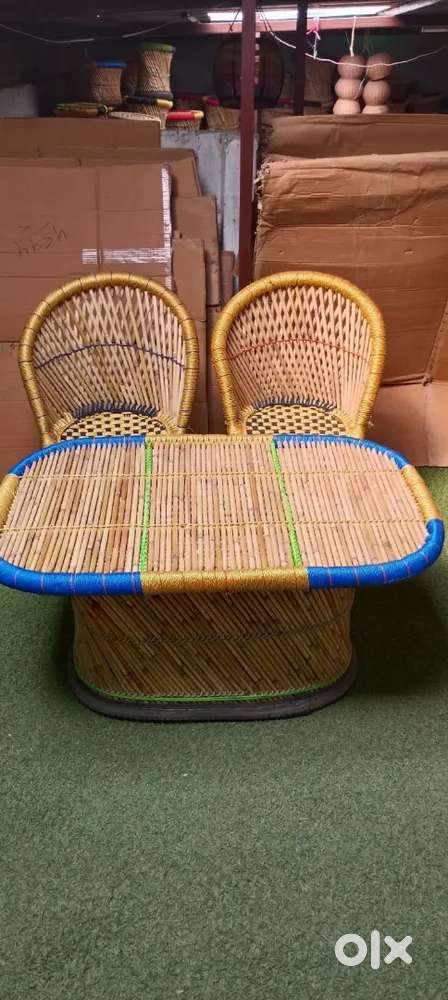 Bamboo Mudda Chair Bamboo Table Cane Planter Bamboo Mudda Stool