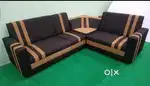 Brown rexine L shape  sofa set in starf furniture