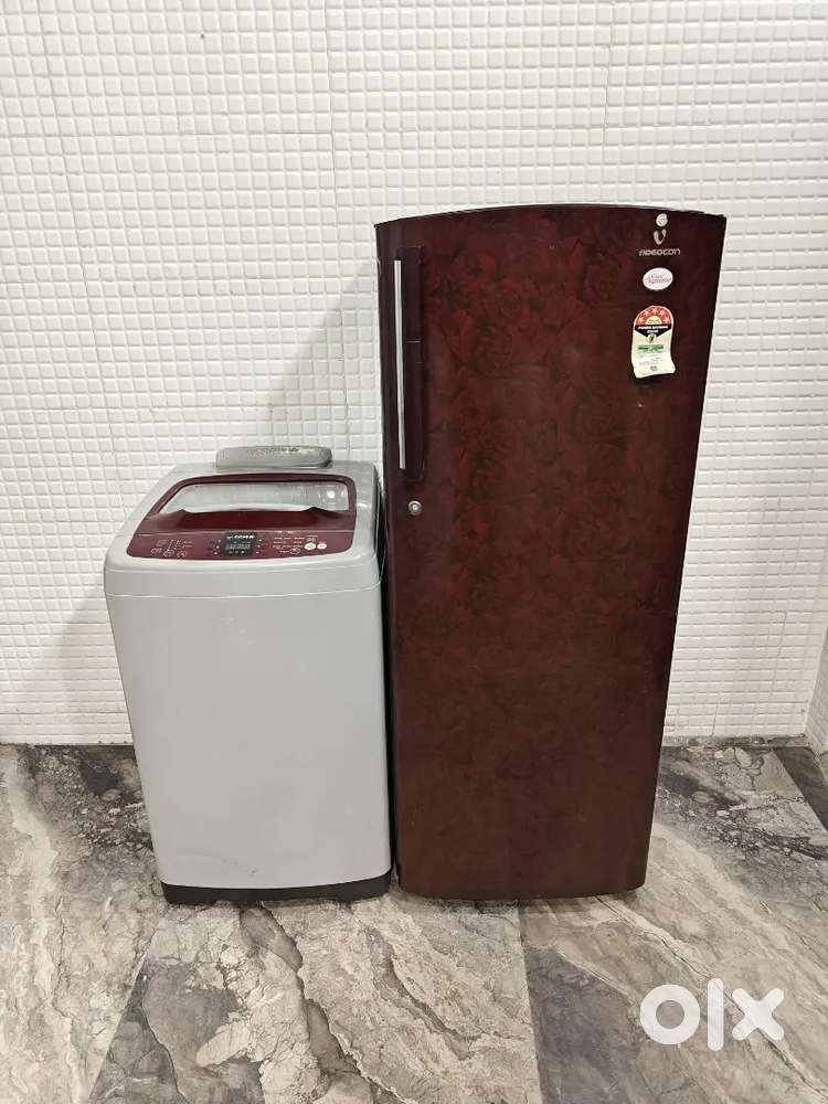 Ud 6162 Videocon single door and Samsung topload washing machine