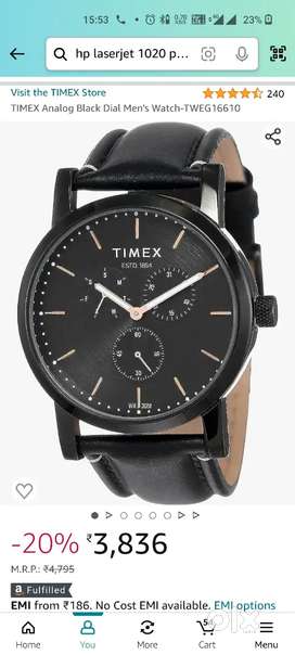 Timex analog black dial men's watch TWEG16610