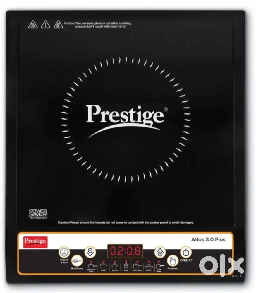 Prestige 1600 W  induction cooktop push button (Black  Atlas 3.0 Plus)