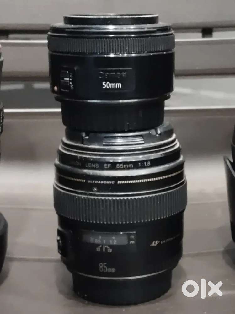 50 mm camera lens & 85 mm lens