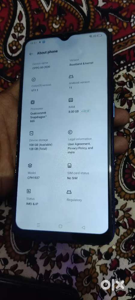 OPPO A9 8GB RAM 128GB STORAGE