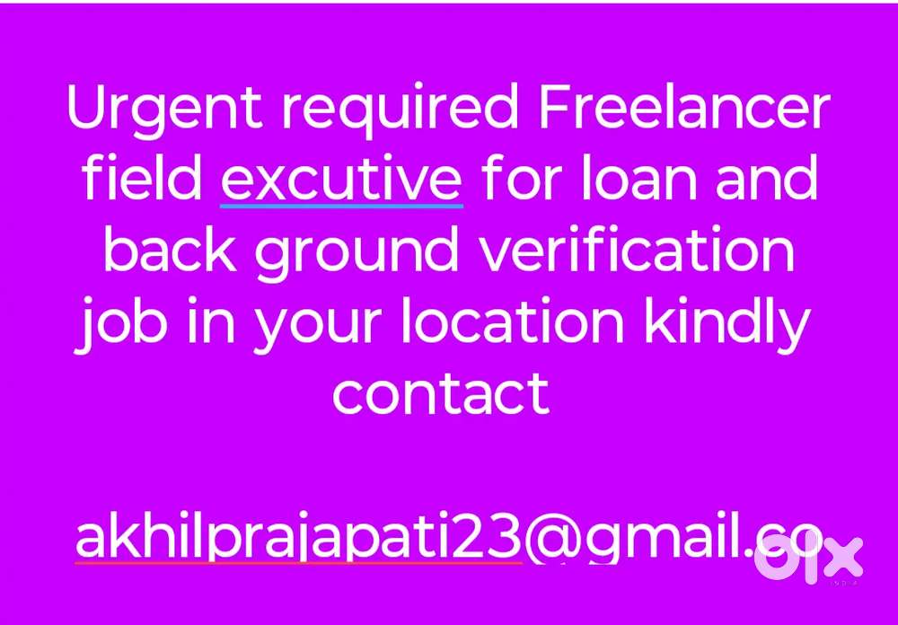 Freelancing job for field excutive