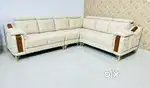L shape sofa set with adjustable headrest and without lounger in