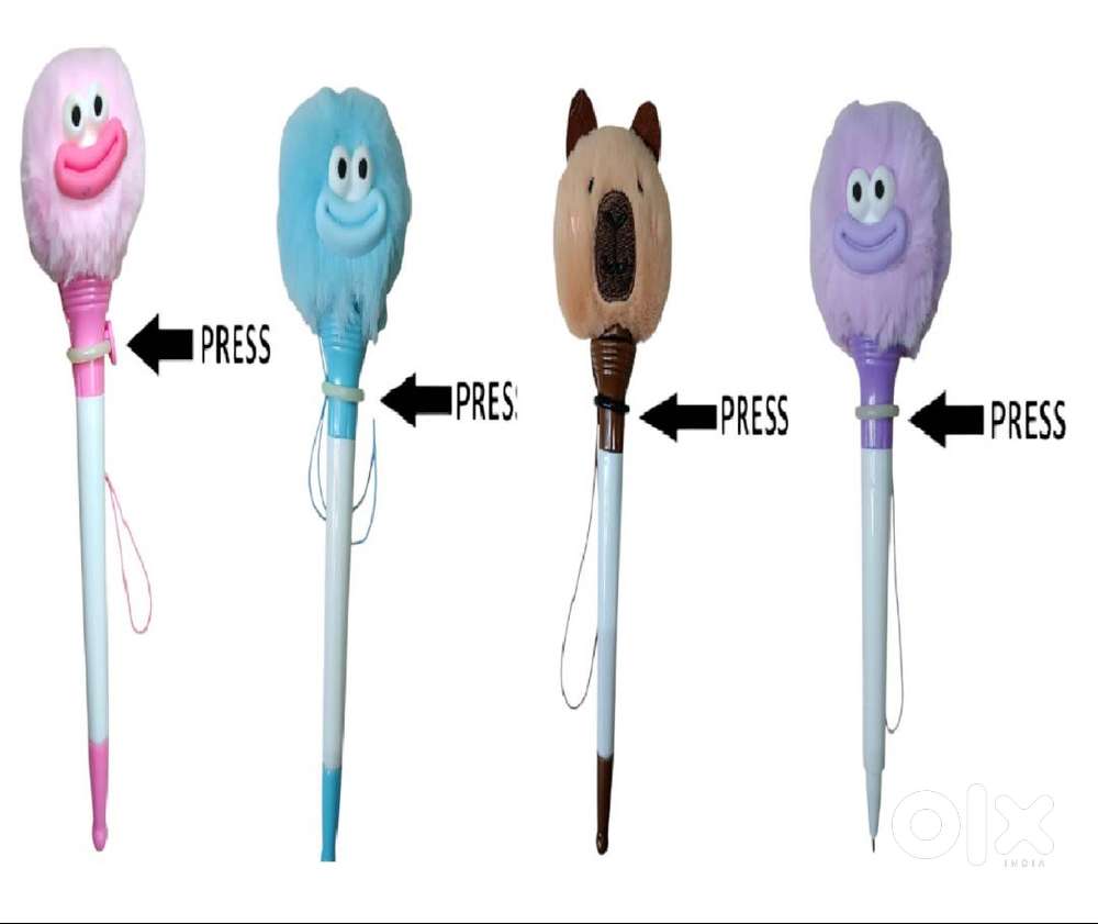 Cartoon Push Button Pop-Out Pens Combo Pack of 3  Fun Kids Novelty Pe