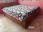 ALMOST NEW!! KING SIZE BED MADE WITH EXPENSIVE SEGUN WOOD and STORAGE