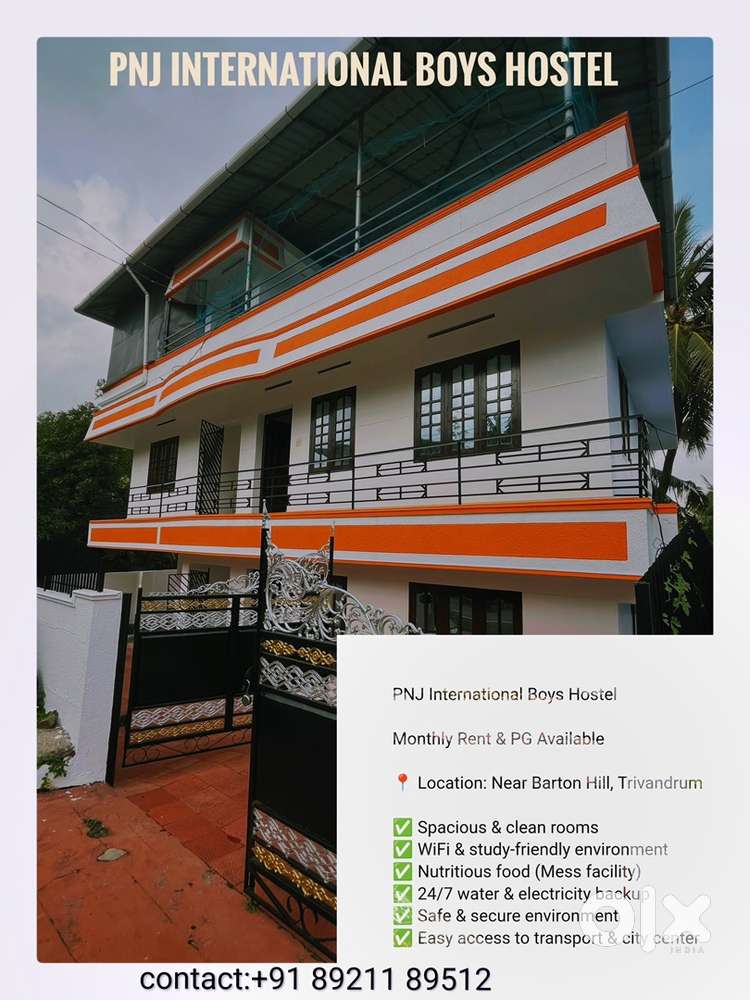 PNJ International boys hostel near Bartonhill college trivandrum