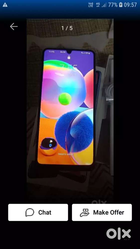 Samsung a31 selling h display original h but crack lime h ek do