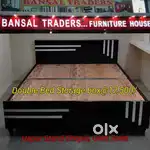 Simple and strong durable double bed with heavy storage box