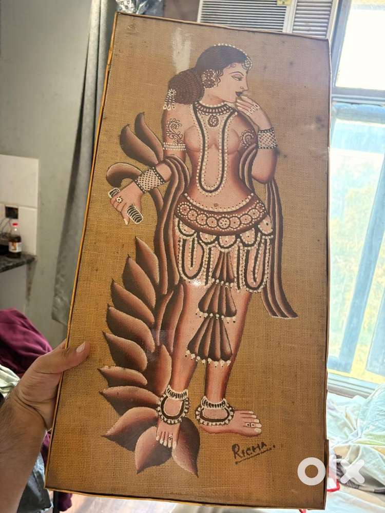 Hand-painted Indian traditional mural-style artwork