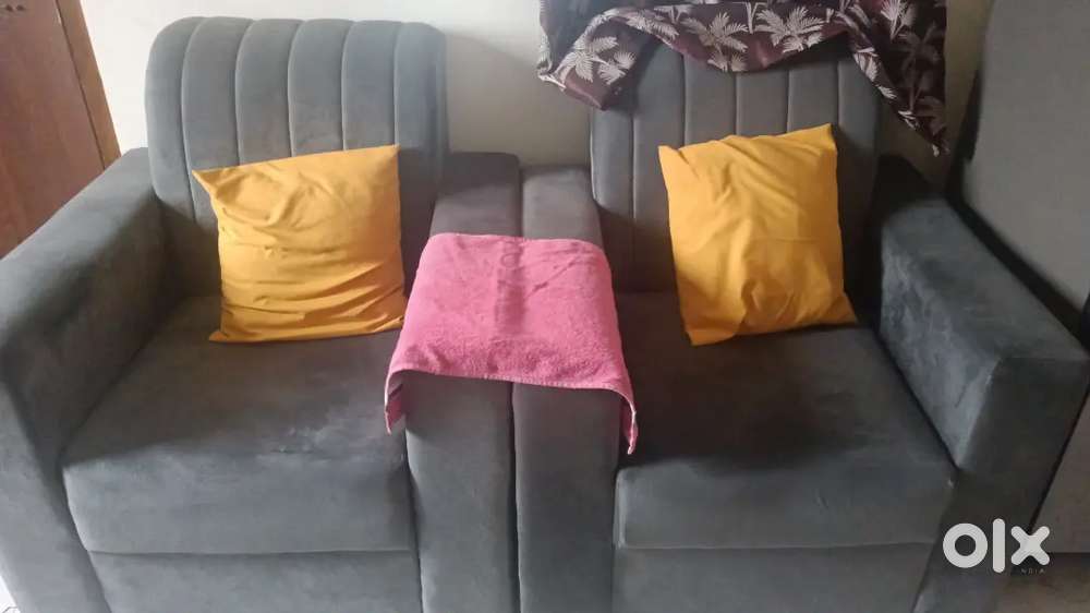Grey-blue Sofa and table