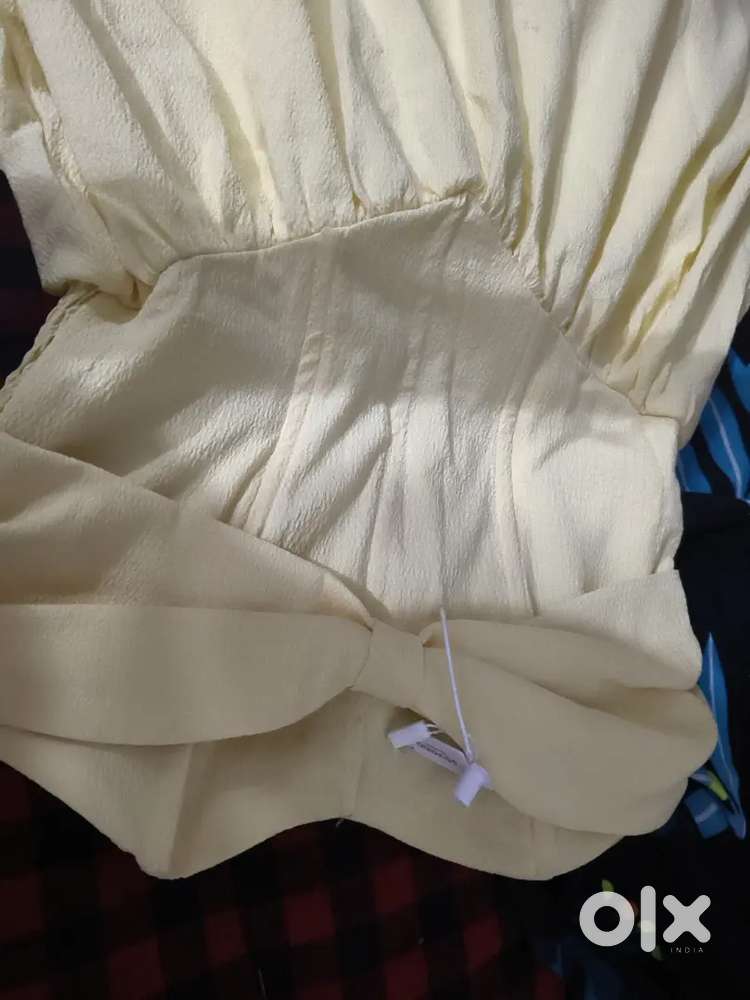 One piece dress in yellow colour