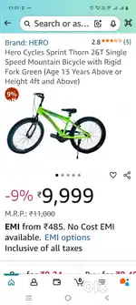 Hero sprint cycle just 1 year old