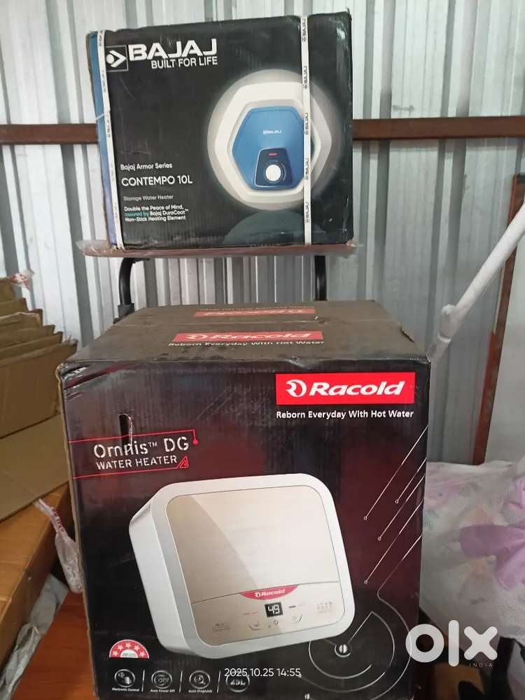 BAJAJ 10 liter geyser model CONTEMPO 10L and racold 25 l geyser