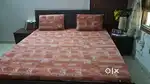 King Size teakwood bed + 2 side drawers + Mattress