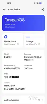 One plus nord 2 5g. 8GB ram 256/ internal