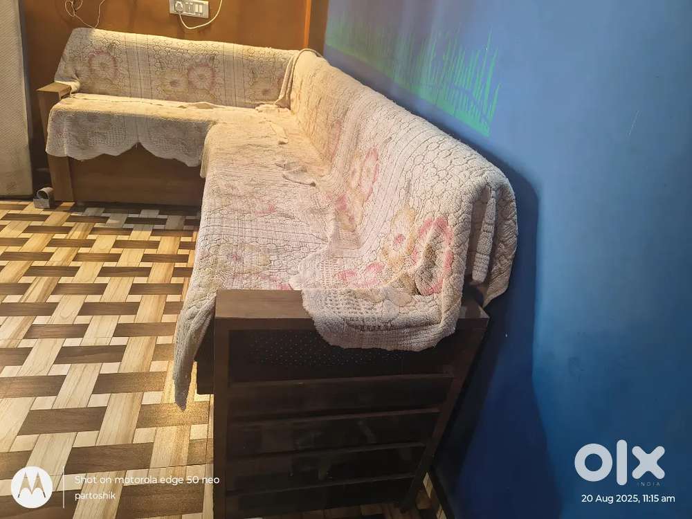 Sofa  , glass table, almira