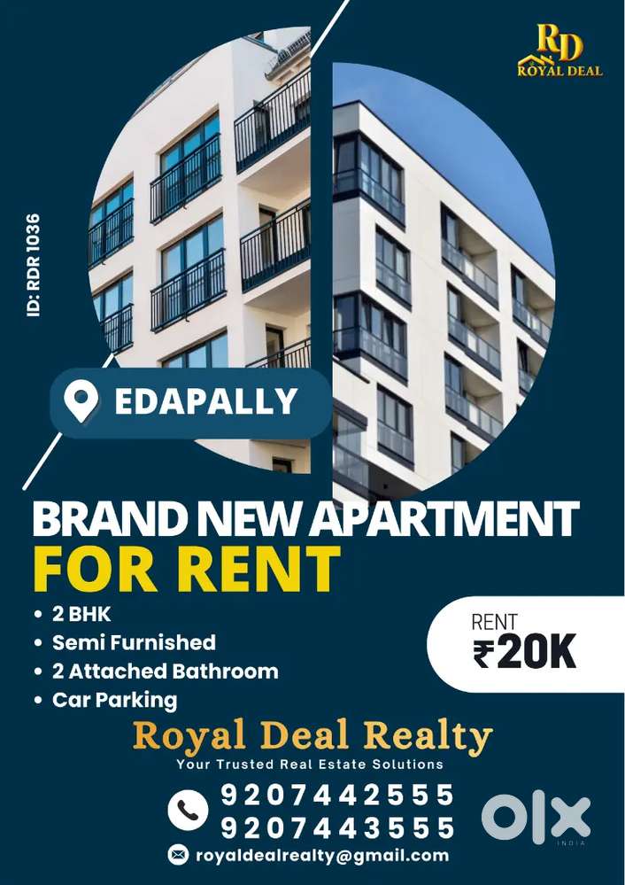 Edappally New 2Bhk Apartment For Rent