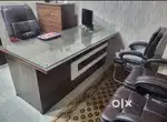 Counter Table with Glass, Revolving Chair, Plastic table-chairs