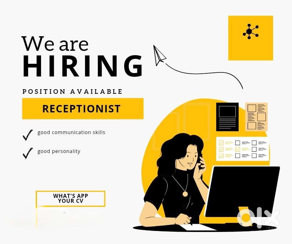 Female receptionist for library