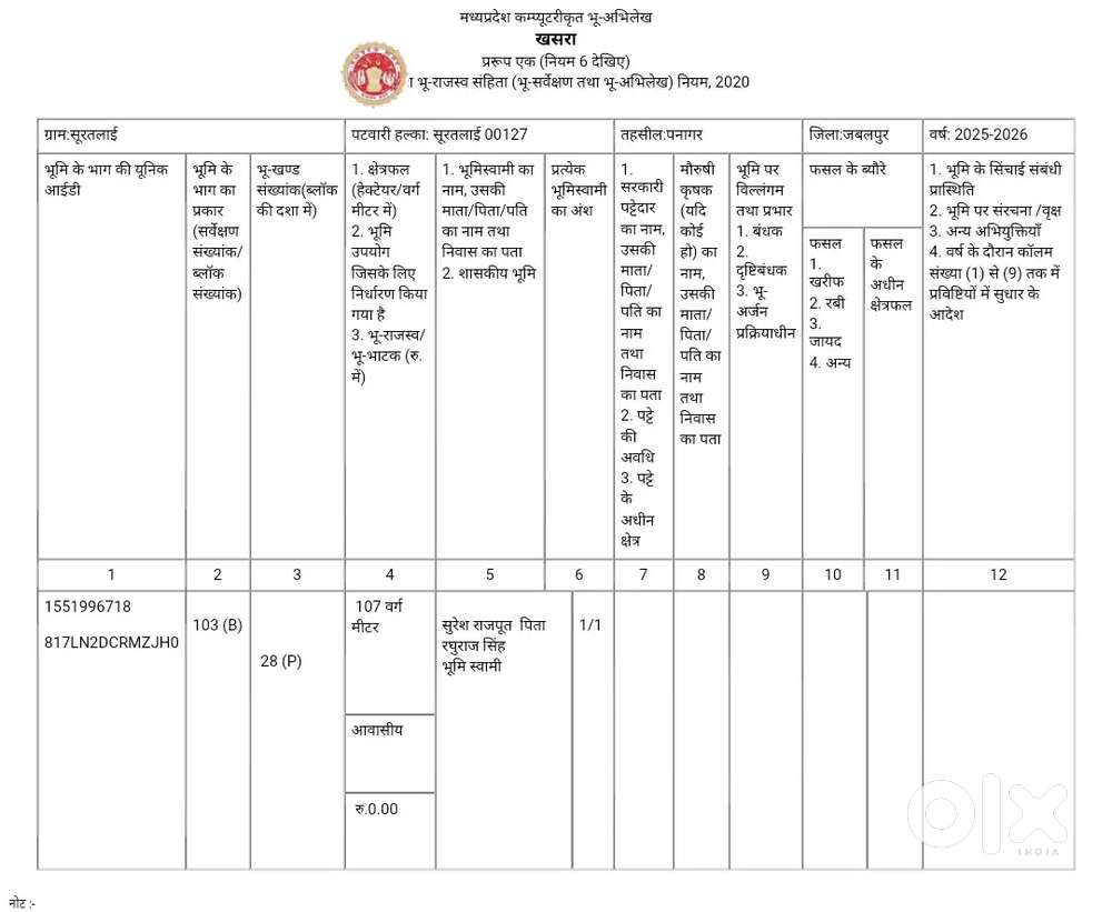 कटंगी रोड संस्कार सिटी सूरतलाई