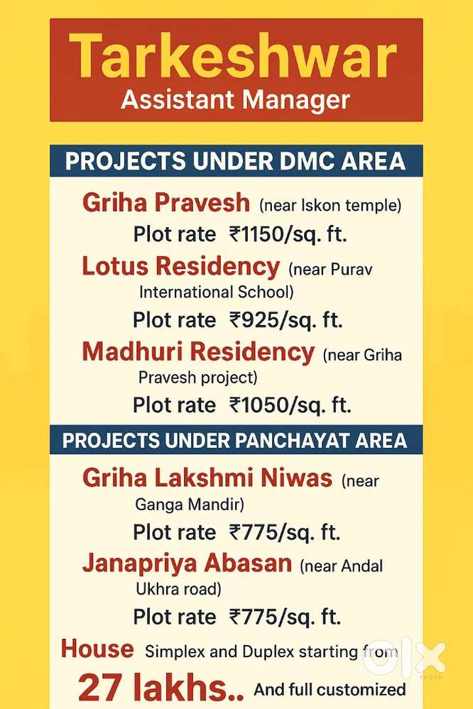 All plots under DMC area and Panchayat area