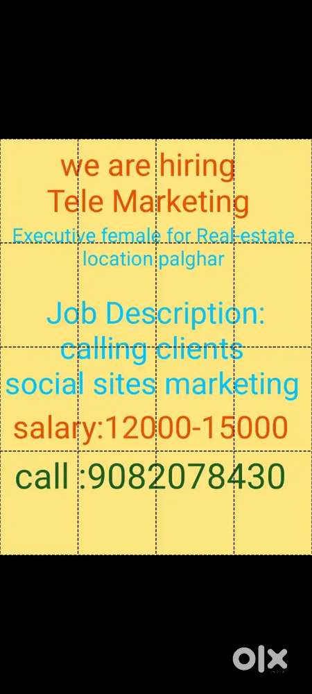Required female telecaller and online sites