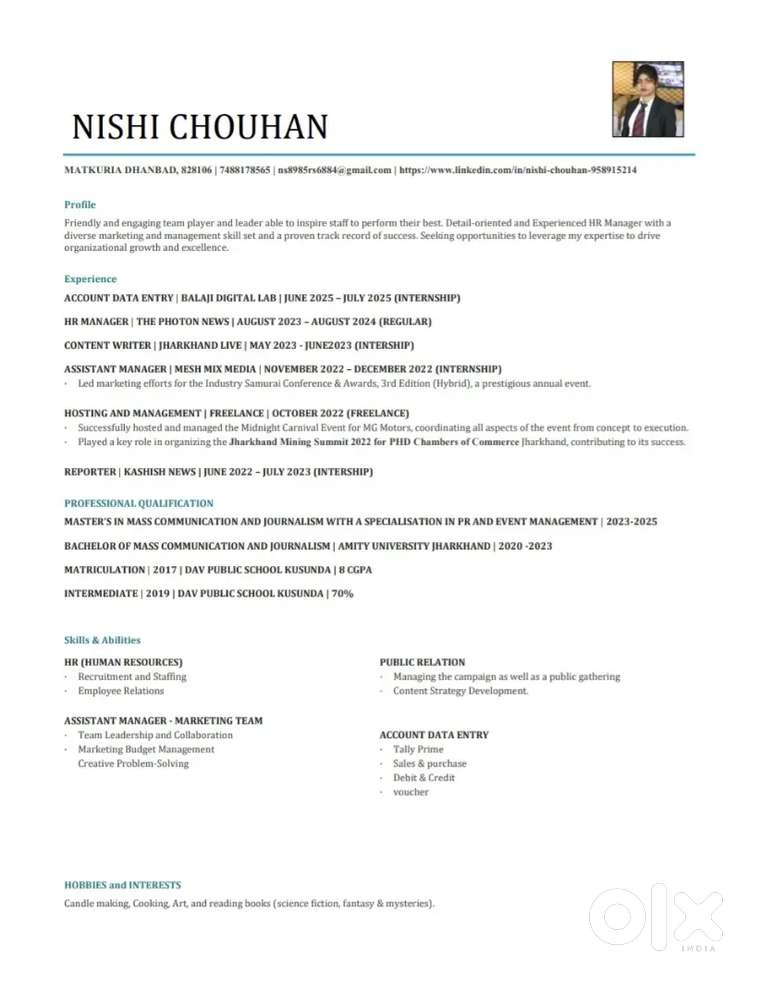 Any job which is suitable to my profile