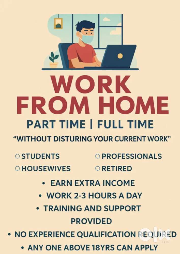Work from home part time job DM me students, house wife