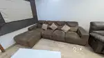 L shape 6 seater sofa brown color in dwarka 5 year old good condition